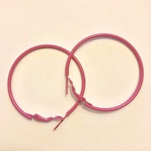 Pink Hoop Earrings